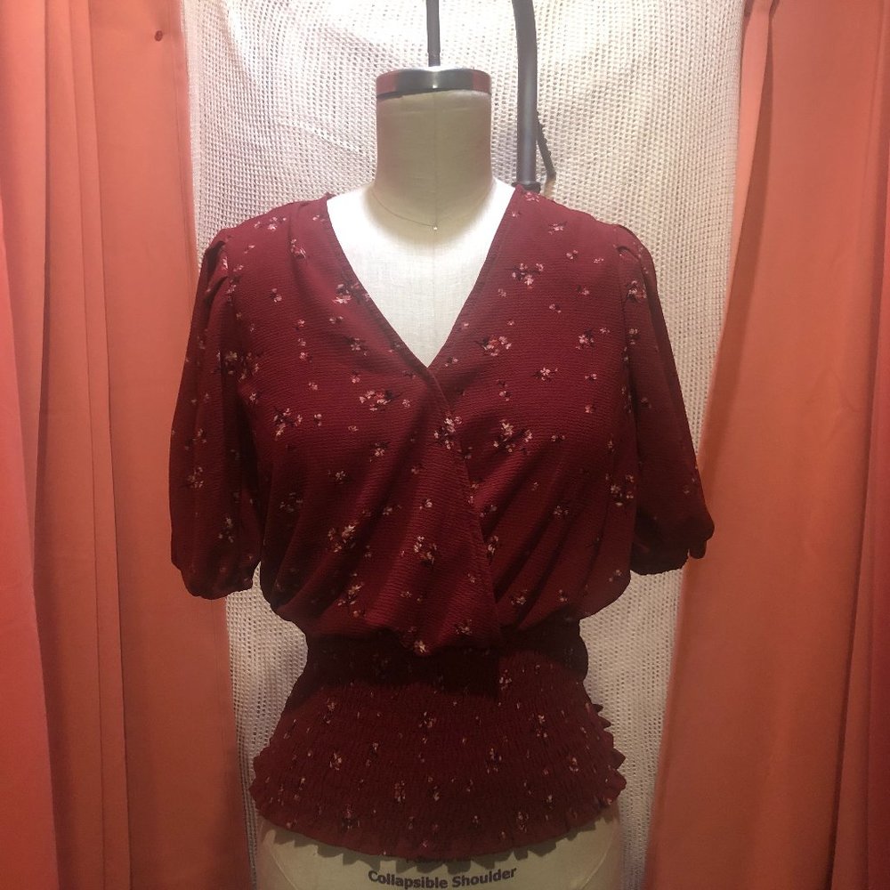 1.STATE Burgundy Top
